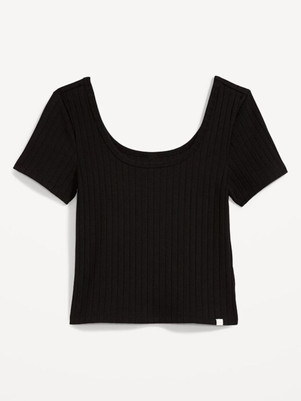 Old Navy Scoop-Neck Rib-Knit Black T-Shirt